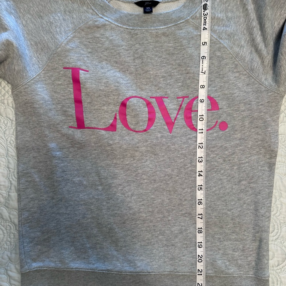 JCrew Women Love Sweatshirt Grey/Pink XS - Picture 8 of 10